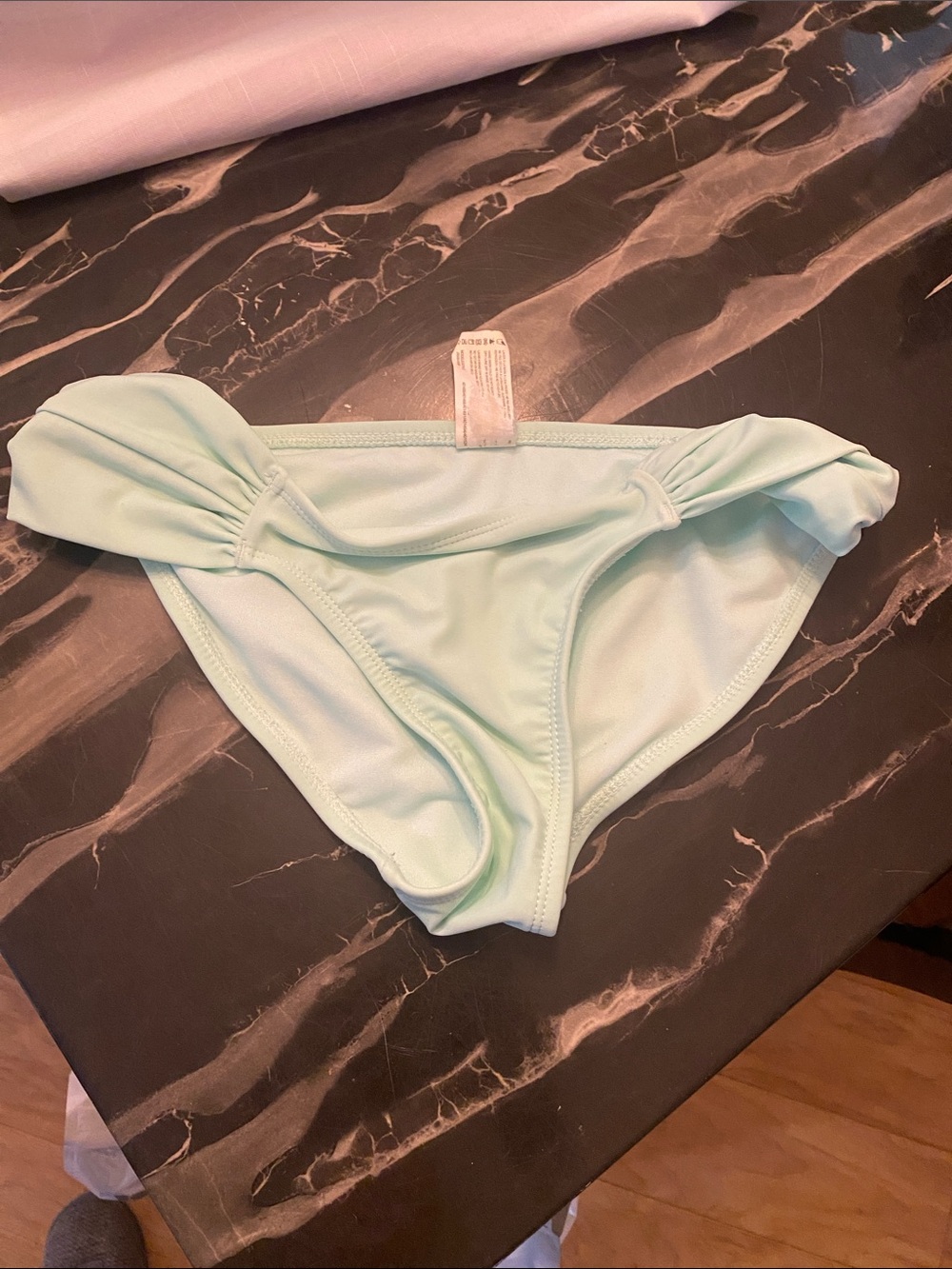 Women's Light Mint Bikini Bottom - Classic Ruched Side Swimwear